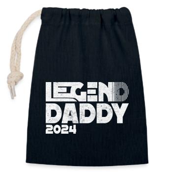 Dad 2024 Legend Daddy 2024 Dad in 2024 - Closable cotton gift bag (14x20cm) - navy - Front