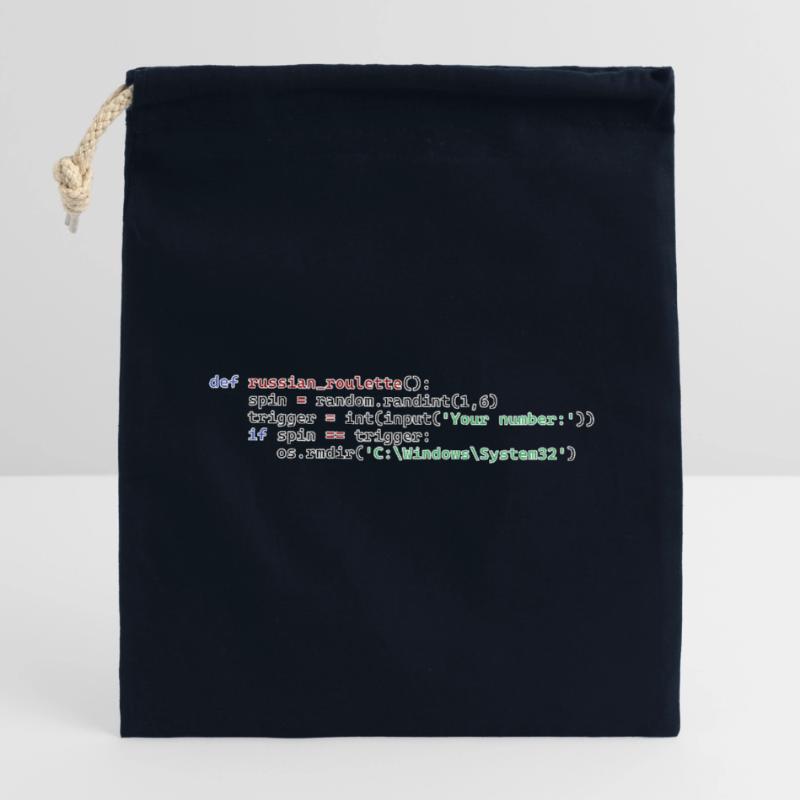 Roulette russe Python Sac cadeau en coton avec cordon (14 x 20 cm)