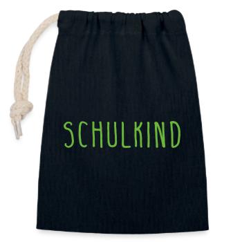 schulkind - Verschließbarer Geschenkbeutel aus Baumwolle (14x20cm) - Navy - Vorne