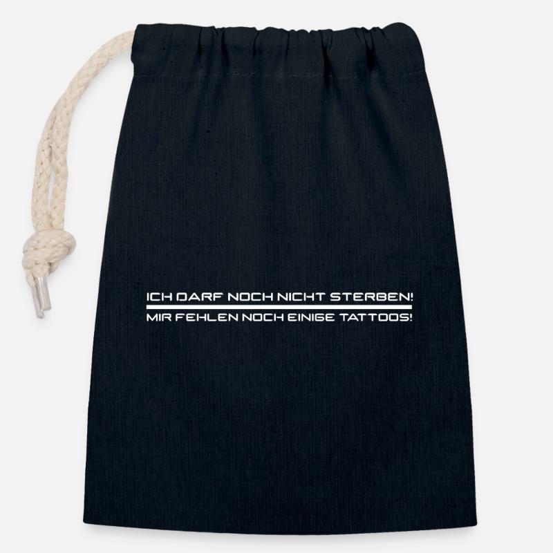 I'm still missing tattoos white - Closable cotton gift bag (14x20cm) - navy