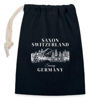 Suisse saxonne Allemagne Deutschland - Sac cadeau en coton avec cordon (14 x 20 cm) - bleu marine - Devant