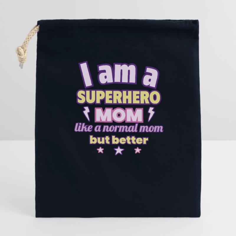 Mutter Superheldin, Muttertag Geschenk, Superheld Verschließbarer Geschenkbeutel aus Baumwolle (14x20cm)