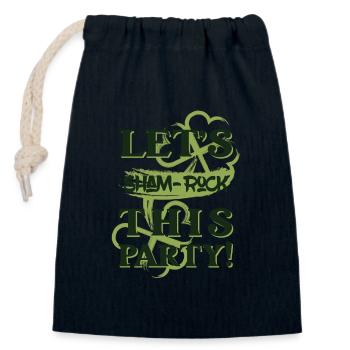 Let's sham-rock this party. - Closable cotton gift bag (14x20cm) - navy - Front