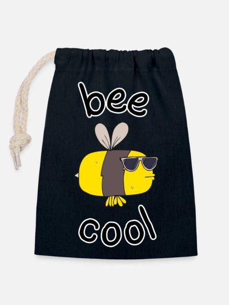 Bee Cool - Verschließbarer Geschenkbeutel aus Baumwolle (14x20cm) - Navy