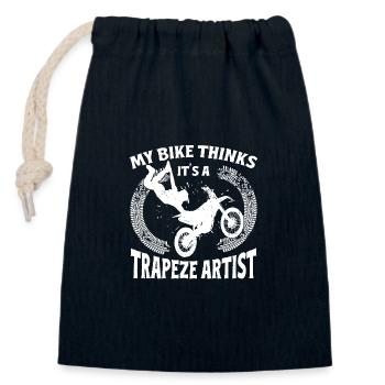 Dirtbike Rider My Bike Un artiste MX Motocross - Sac cadeau en coton avec cordon (14 x 20 cm) - bleu marine - Devant