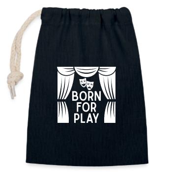 Théâtre Né pour jouer Acteur Conception musicale - Sac cadeau en coton avec cordon (14 x 20 cm) - bleu marine - Devant