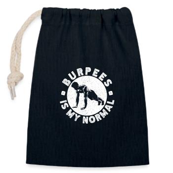 Gym Junkies Burpees est mon Calisthenics normal - Sac cadeau en coton avec cordon (14 x 20 cm) - bleu marine - Devant