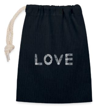 Conduite en moto tout-terrain LOVE Dirt Bike - Sac cadeau en coton avec cordon (14 x 20 cm) - bleu marine - Devant