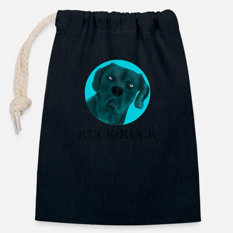 KUCK KUCK DESIGN ICE BLUE - Verschließbarer Geschenkbeutel aus Baumwolle (14x20cm) - Navy