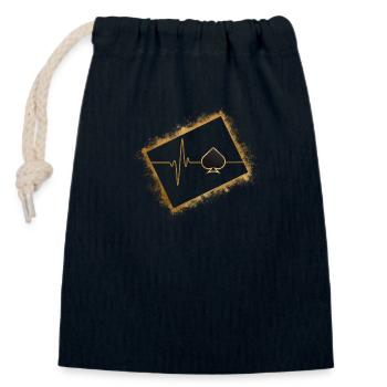 Playing cards, Poker Player - Closable cotton gift bag (14x20cm) - navy - Front