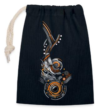 Abstract Design - Closable cotton gift bag (14x20cm) - navy - Front