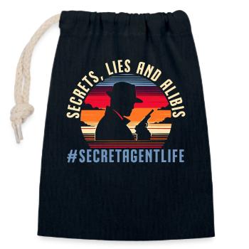 Agent secret Détective de scène de crime infiltré - Sac cadeau en coton avec cordon (14 x 20 cm) - bleu marine - Devant
