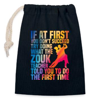 Zouk - Teacher Brazilian Dance Course Lesson - Closable cotton gift bag (14x20cm) - navy - Front