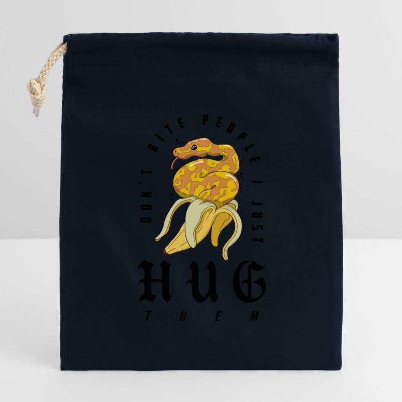 Ball Python Snake Owner Banana Royal Python Closable cotton gift bag (14x20cm)