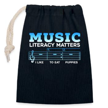 Professeur de musique École de musique Musicien musical - Sac cadeau en coton avec cordon (14 x 20 cm) - bleu marine - Devant