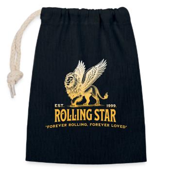Rolling Star - Cadeau parfait pour Leo - Sac cadeau en coton avec cordon (14 x 20 cm) - bleu marine - Devant