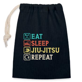 Eat Sleep Jiu-Jitsu Repeat Jiu Jitsu - Closable cotton gift bag (14x20cm) - navy - Front