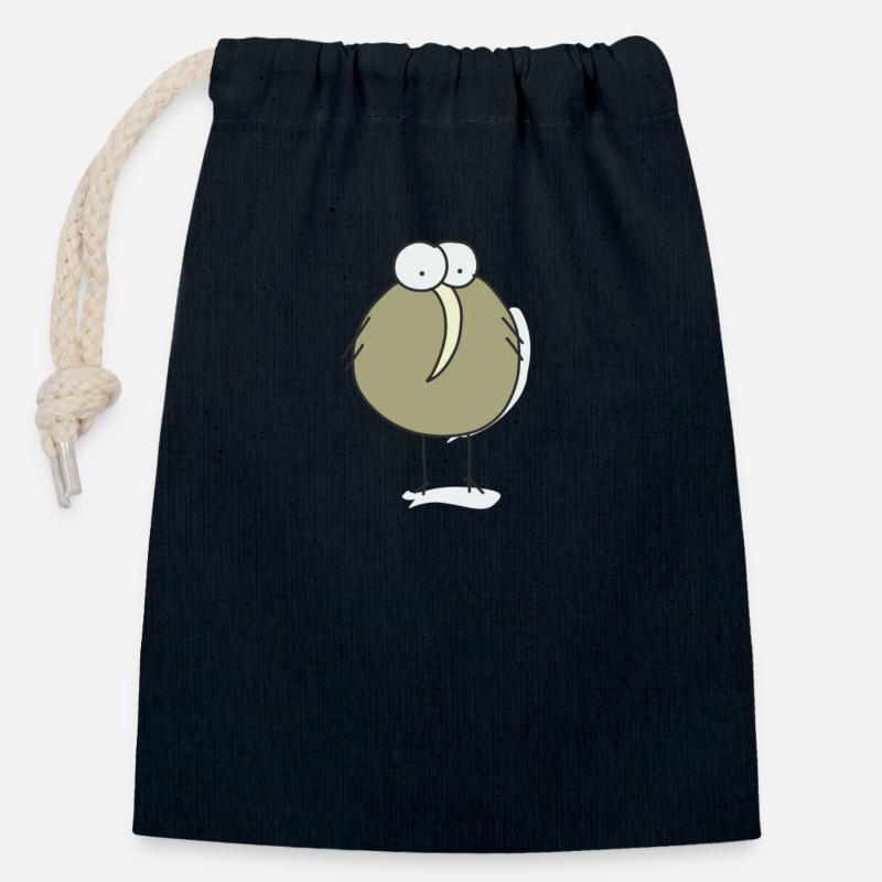 sprichwörtlich Kiwi - Verschließbarer Geschenkbeutel aus Baumwolle (14x20cm) - Navy