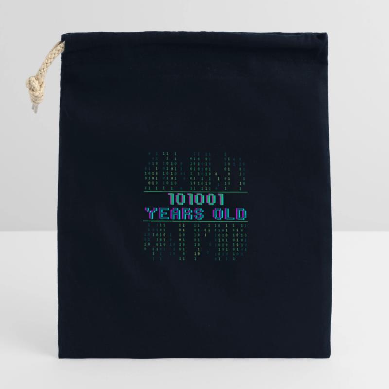 41. Geburtstag 41 Jahre alt Binärcode Coder Verschließbarer Geschenkbeutel aus Baumwolle (14x20cm)