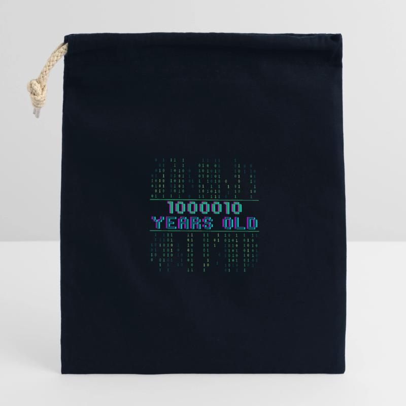 66th Birthday 66 years old Binary Code Computer Science Closable cotton gift bag (14x20cm)