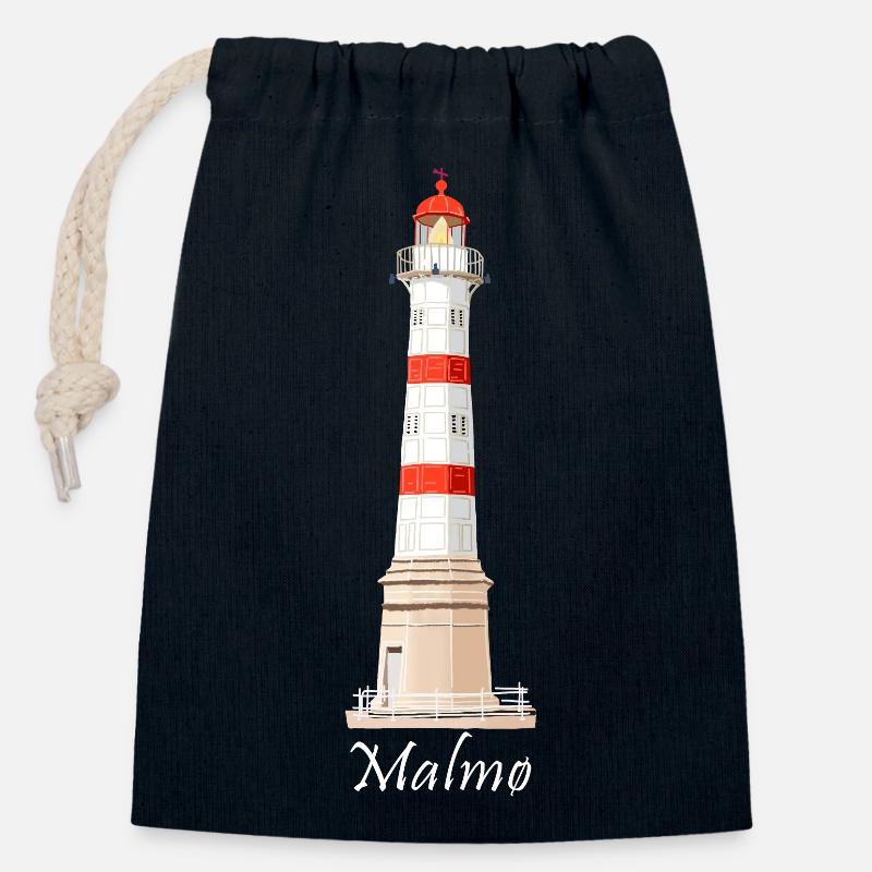 Malmö alter Leuchtturm, Malmö Inre, Schweden - Verschließbarer Geschenkbeutel aus Baumwolle (14x20cm) - Navy