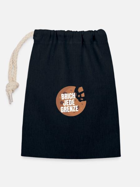 Brich Jede Grenze Cookie - Verschließbarer Geschenkbeutel aus Baumwolle (14x20cm) - Navy
