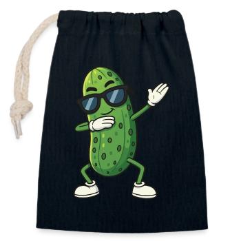 Cool Dancing Cornichon Dabbing Lunettes de soleil de dessin animé - Sac cadeau en coton avec cordon (14 x 20 cm) - bleu marine - Devant