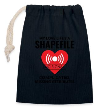 Shapefile GIS Analyst Humor Geospatial Tech - Closable cotton gift bag (14x20cm) - navy - Front