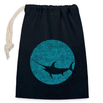 Swordfish - Closable cotton gift bag (14x20cm) - navy - Front