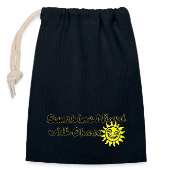 Soleil mêlé de chaos - Sac cadeau en coton avec cordon (14 x 20 cm) - bleu marine - Devant