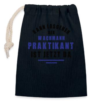 Praktikant Wachmann Praktikum Sicherheitsdienst - Verschließbarer Geschenkbeutel aus Baumwolle (14x20cm) - Navy - Vorne