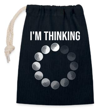 Sport Golf Joueur Golf Humour Golfeur - Sac cadeau en coton avec cordon (14 x 20 cm) - bleu marine - Devant