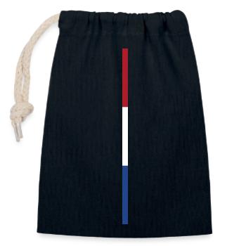 Dutch Flag Style Stripes - Closable cotton gift bag (14x20cm) - navy - Front
