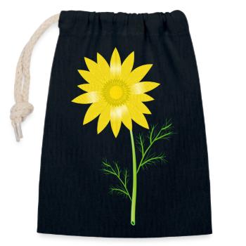 Gelbes Frühlings-Adonisröschen – Blumenmotiv - Verschließbarer Geschenkbeutel aus Baumwolle (14x20cm) - Navy - Vorne