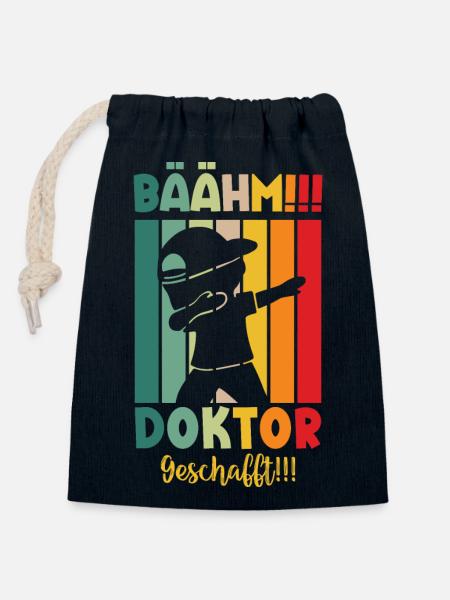 Doktor Geschafft 2024 - Verschließbarer Geschenkbeutel aus Baumwolle (14x20cm) - Navy