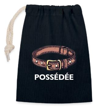Possédée - Sac cadeau en coton avec cordon (14 x 20 cm) - bleu marine - Devant