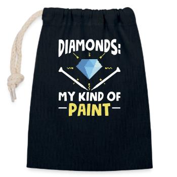 Peinture au diamant Amateur Artiste Peintre au diamant - Sac cadeau en coton avec cordon (14 x 20 cm) - bleu marine - Devant