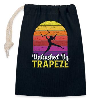 Trapéziste rétro Artiste de cirque Acrobaties - Sac cadeau en coton avec cordon (14 x 20 cm) - bleu marine - Devant