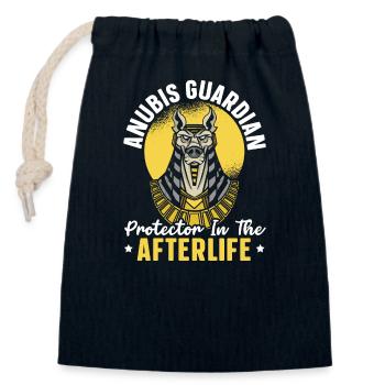 Anubis Dieu égyptien Mythologie Egypte Pharaon - Sac cadeau en coton avec cordon (14 x 20 cm) - bleu marine - Devant