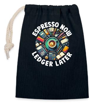 Buchhalter Controller Rechnungswesen Kaffee - Verschließbarer Geschenkbeutel aus Baumwolle (14x20cm) - Navy - Vorne