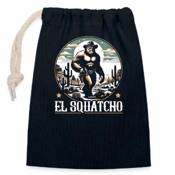 Amant du Bigfoot de l’Ouest Sasquatch Yéti - Sac cadeau en coton avec cordon (14 x 20 cm) - bleu marine - Devant