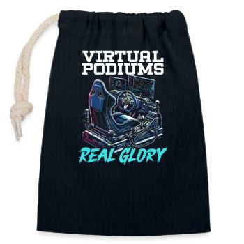 Sim Racing Sirm Racer Racing Simulation Simracing - Closable cotton gift bag (14x20cm) - navy - Front