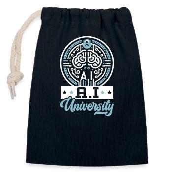 Artificial Intelligence AI Technology Machine - Closable cotton gift bag (14x20cm) - navy - Front