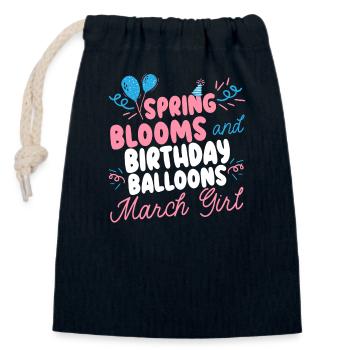 Happy Birthday, Celebrant, Bday party, - Closable cotton gift bag (14x20cm) - navy - Front