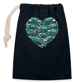 Chauffeur de camion à ordures Gestion des déchets - Sac cadeau en coton avec cordon (14 x 20 cm) - bleu marine - Devant