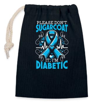 Sensibilisation au diabète DT1 insuline diabétique de type 1 - Sac cadeau en coton avec cordon (14 x 20 cm) - bleu marine - Devant
