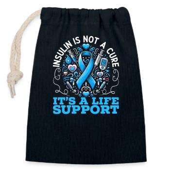 Sensibilisation au diabète DT1 insuline diabétique de type 1 - Sac cadeau en coton avec cordon (14 x 20 cm) - bleu marine - Devant