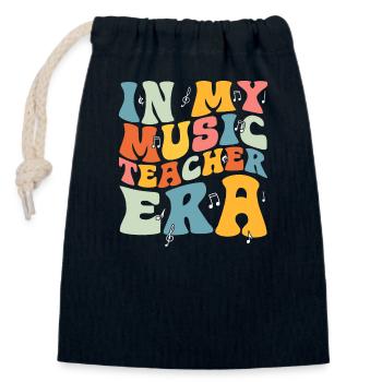 Professeur de musique École de musique Musicien musical - Sac cadeau en coton avec cordon (14 x 20 cm) - bleu marine - Devant