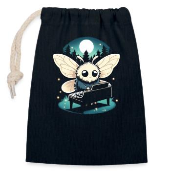Mothman Point Agréable Pianiste Cryptide - Sac cadeau en coton avec cordon (14 x 20 cm) - bleu marine - Devant