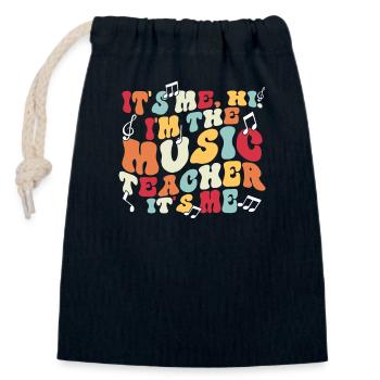 Professeur de musique École de musique Musicien musical - Sac cadeau en coton avec cordon (14 x 20 cm) - bleu marine - Devant